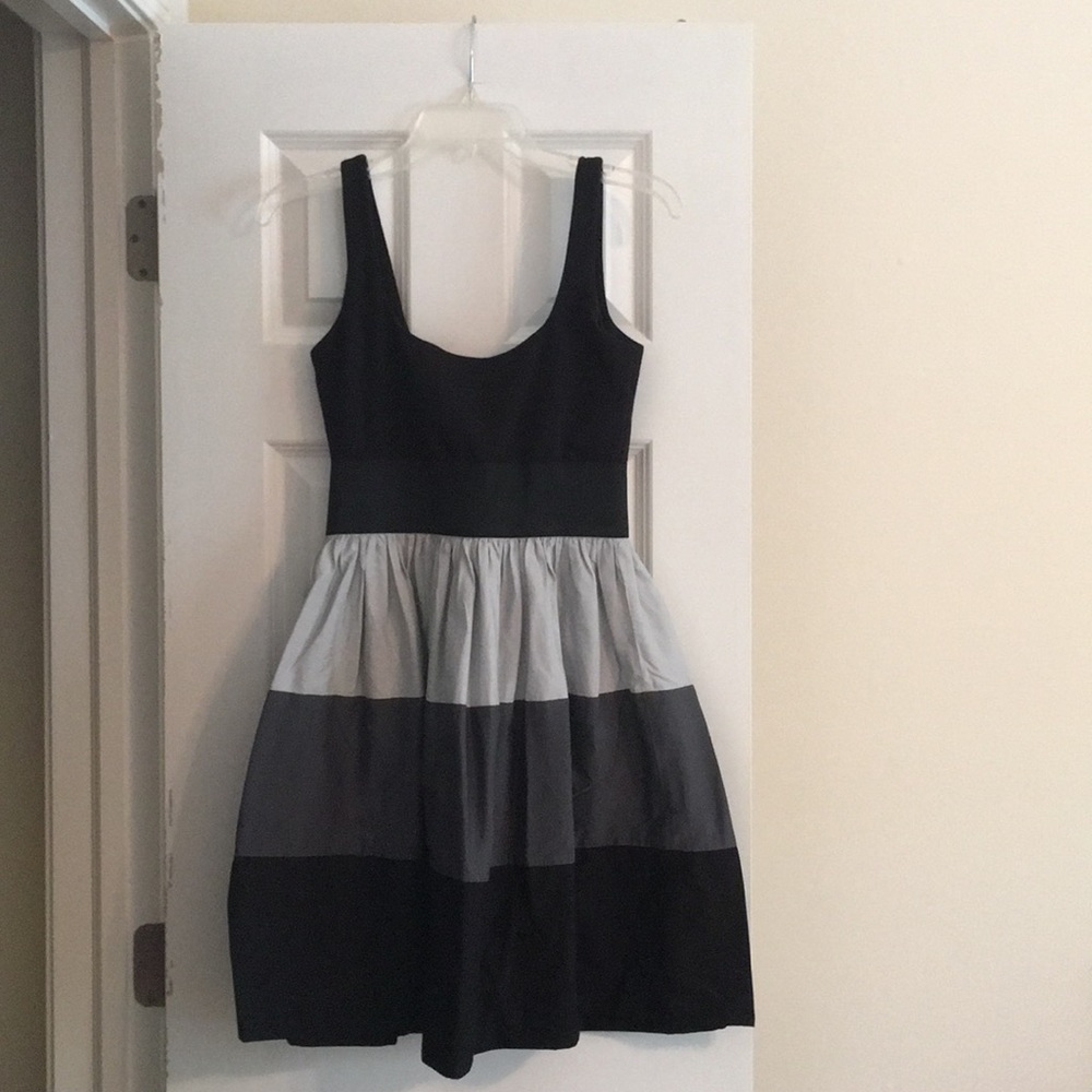 Aqua Black & Gray Block Color Dress Size M